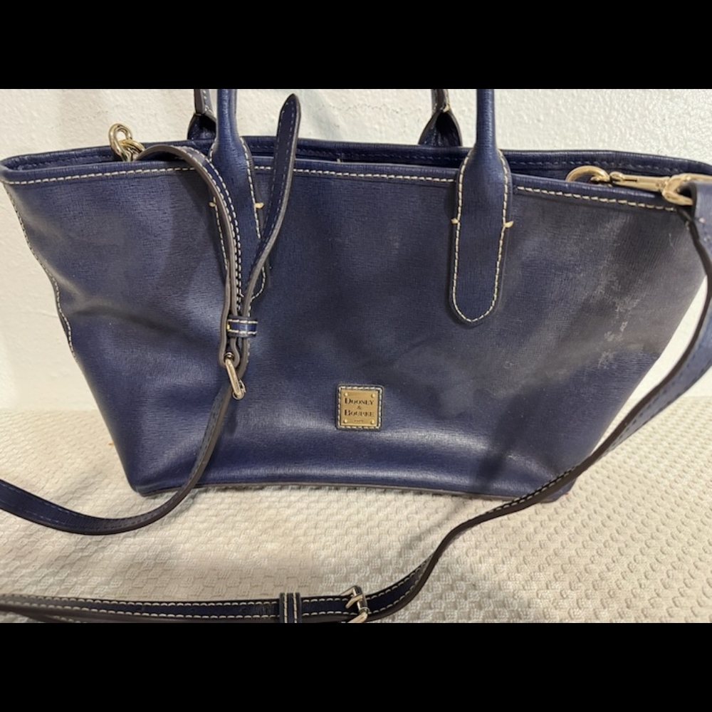 Dooney & Bourke Navy Leather Tote EUC